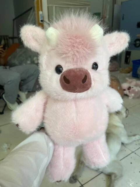 Chubby highland cow plush details