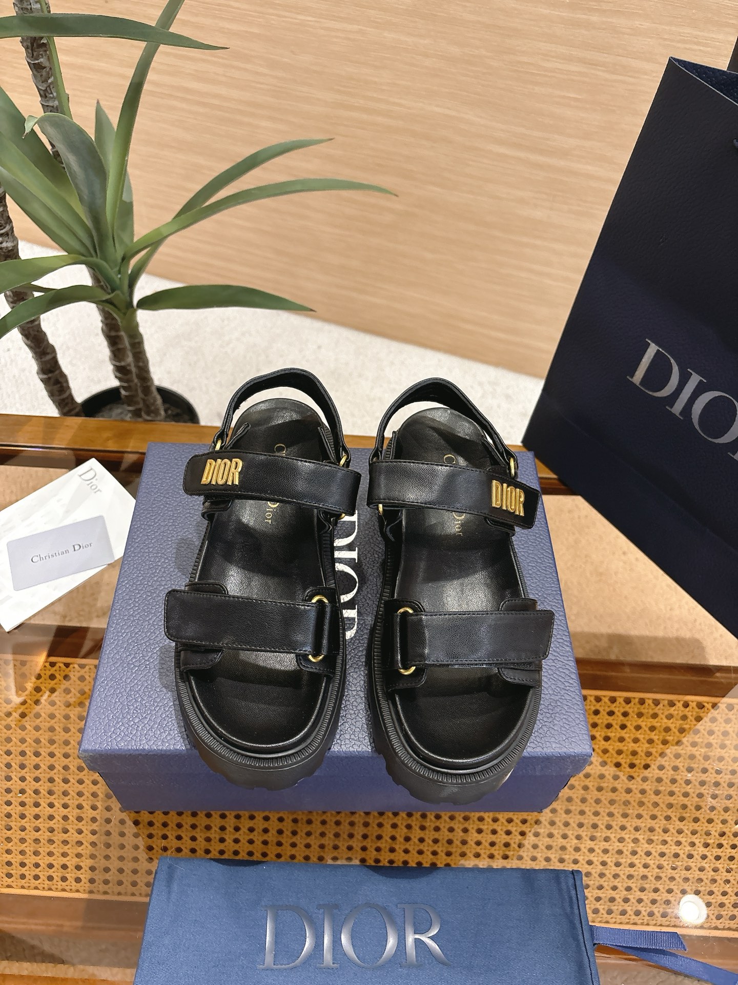 Dior Dioract Leather Platform Sandal