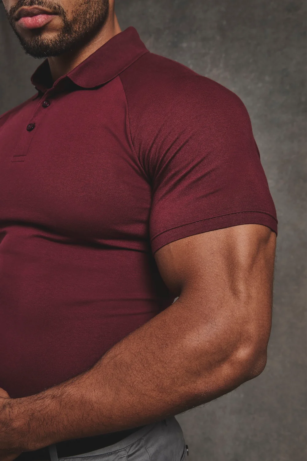 Athletic Fit Polo Shirt in Burgundy