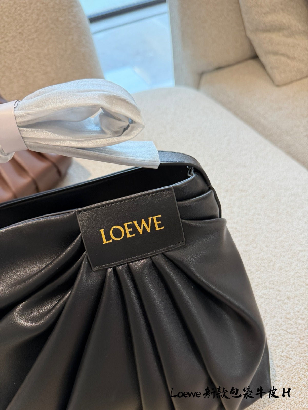 LOEWE Draped pleated tote bag