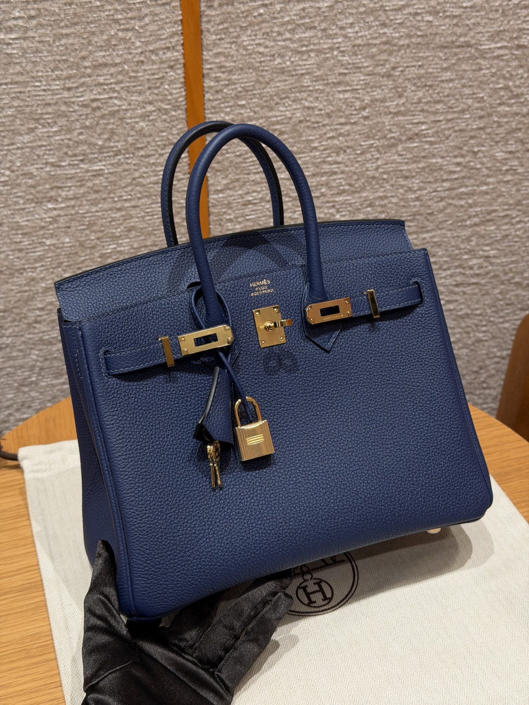 Hermes Blue Saphir Togo Birkin 25 Bag