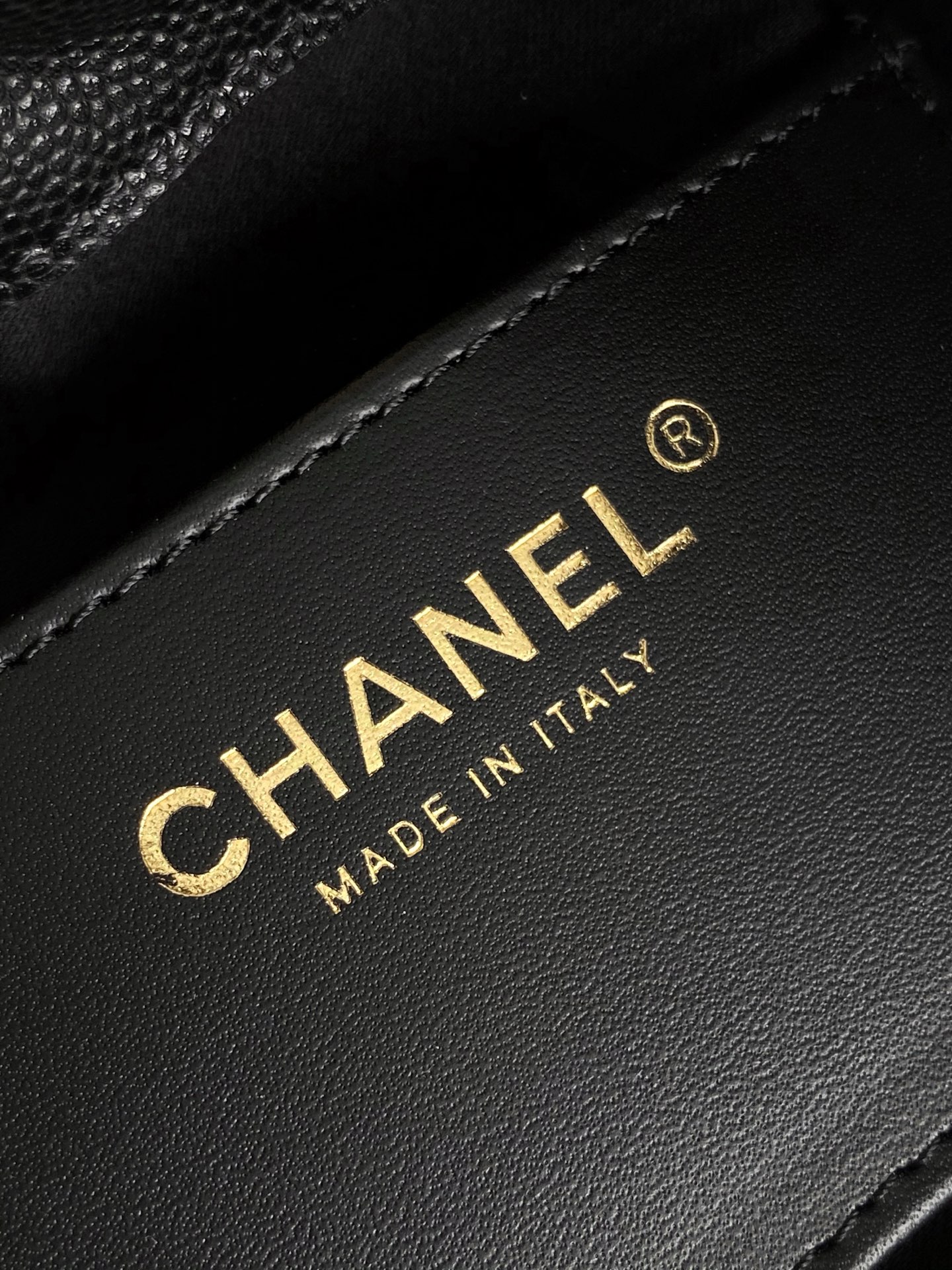 Chanel 25 Mini Handbag in Black Grained Calfskin
