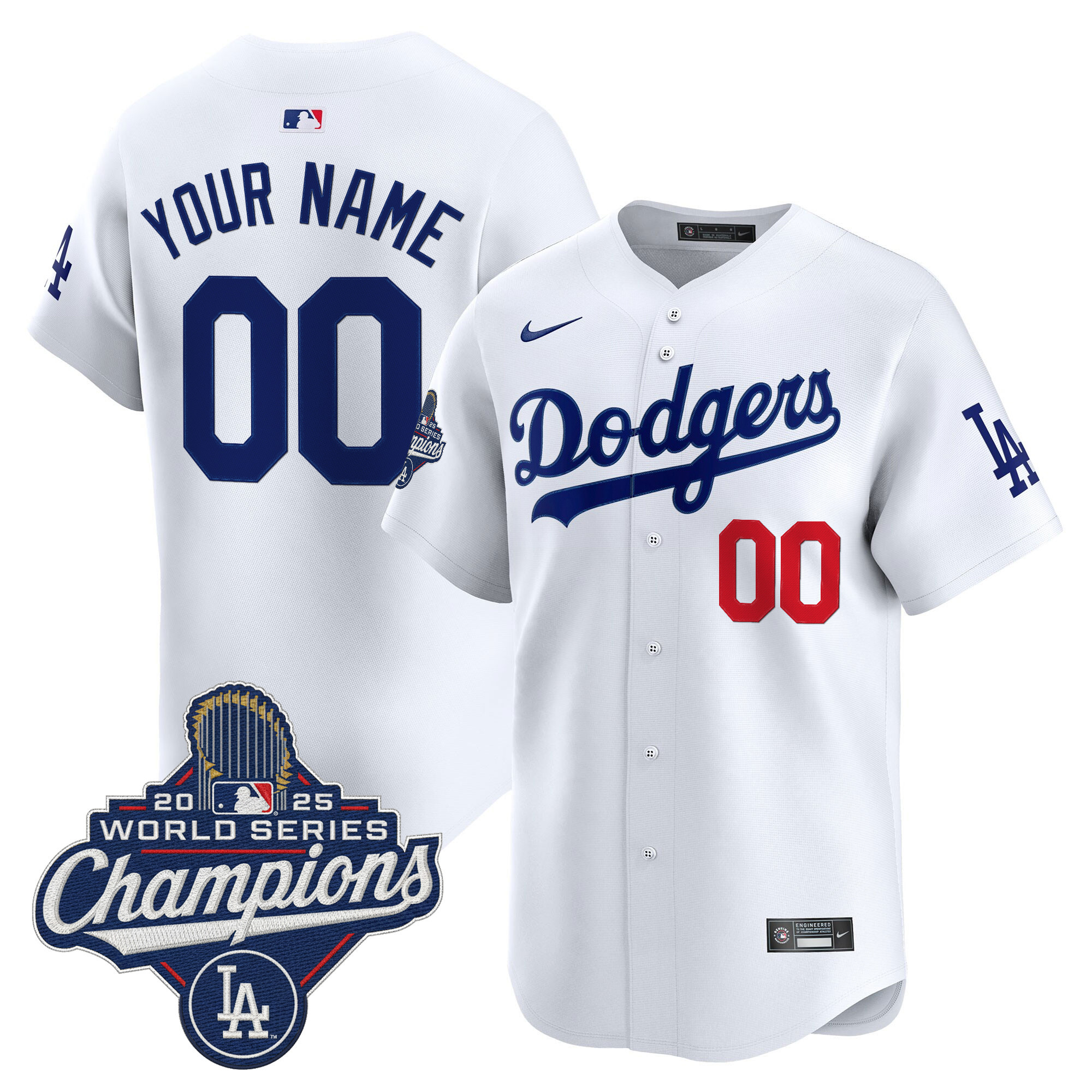 Los Angeles Dodgers Baseball Jersey 2025 World Series Champions Men Women Youth White Blue Gray Home And Away Limited Edition Customized Jersey