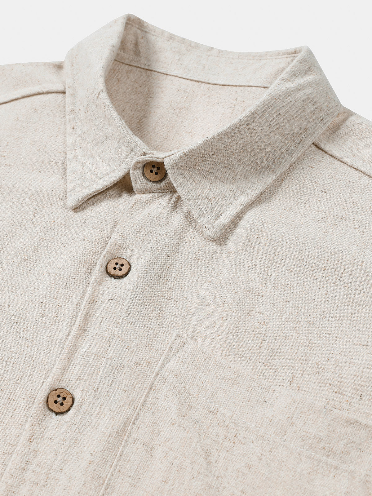 Men's Beige Solid Sport Comfort Short Sleeve Shirt