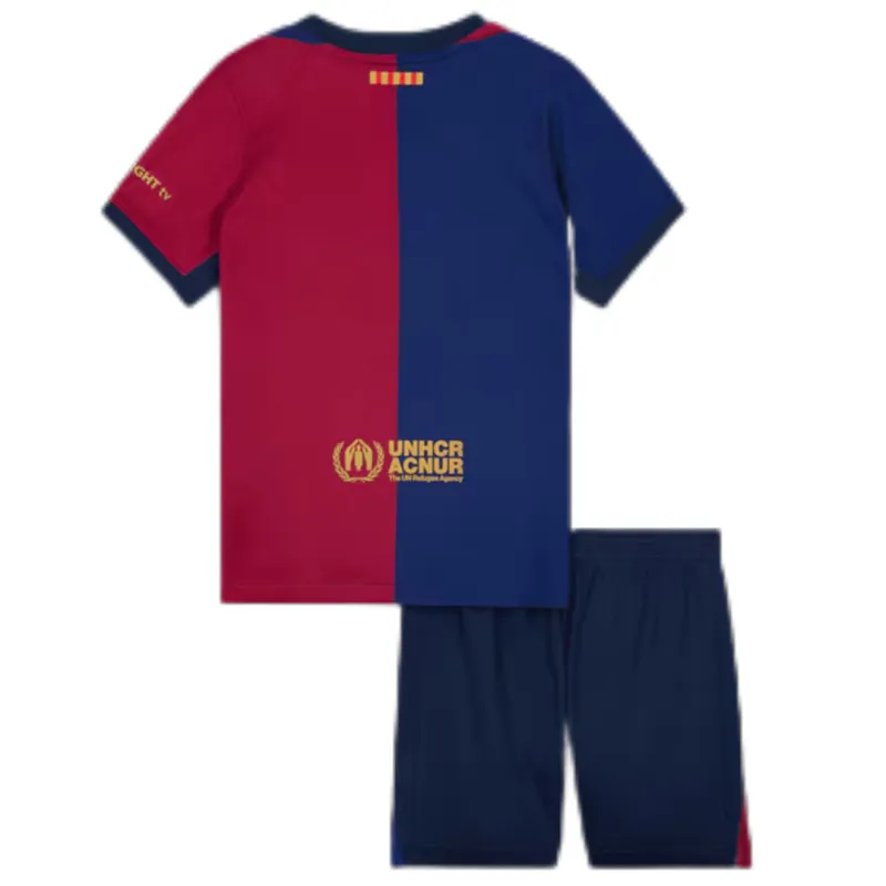 24-25 Barcelona Home Kids Kit Soccer Jersey+Shorts