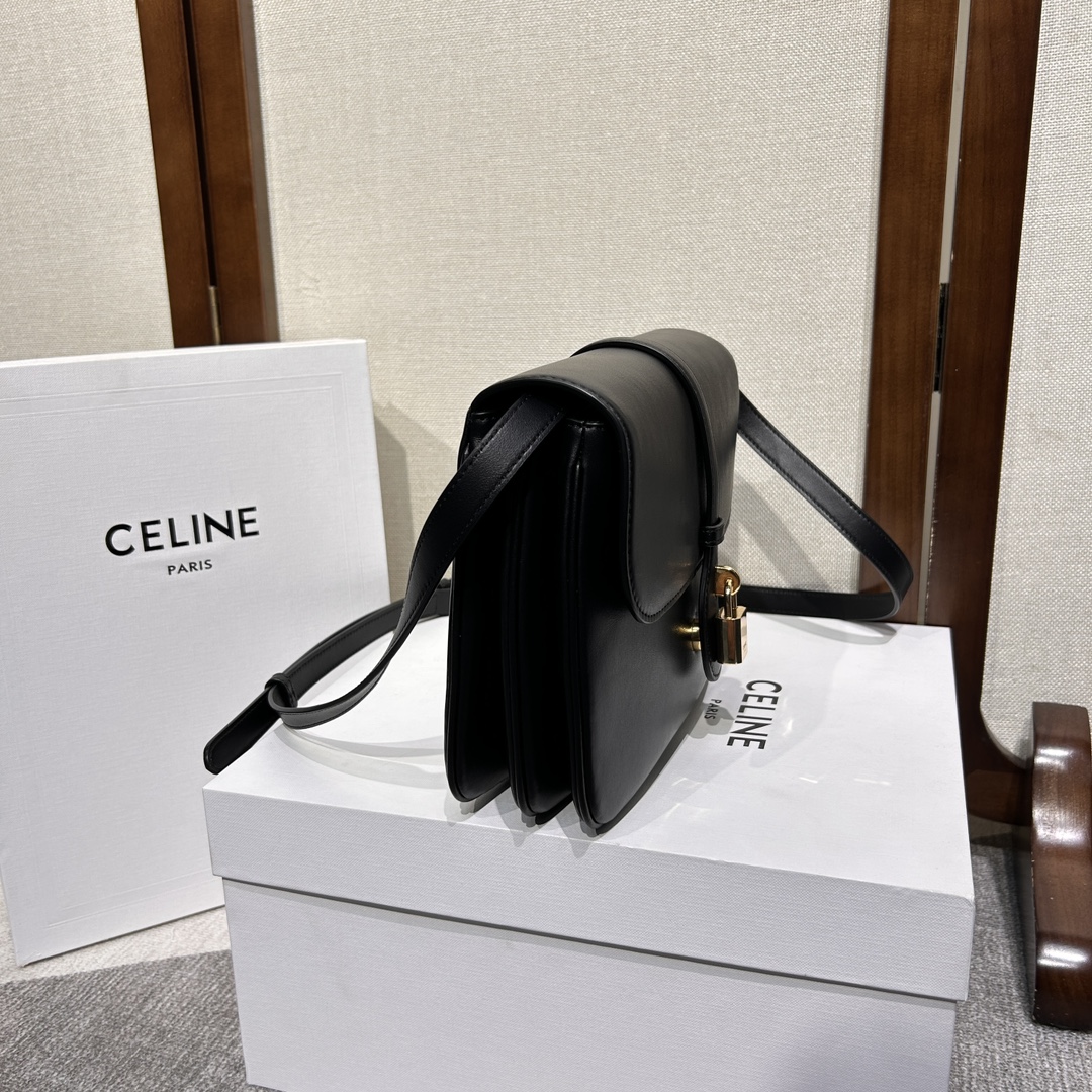 Celine Tabou Crossbody Bag in Natural Calfskin-Black