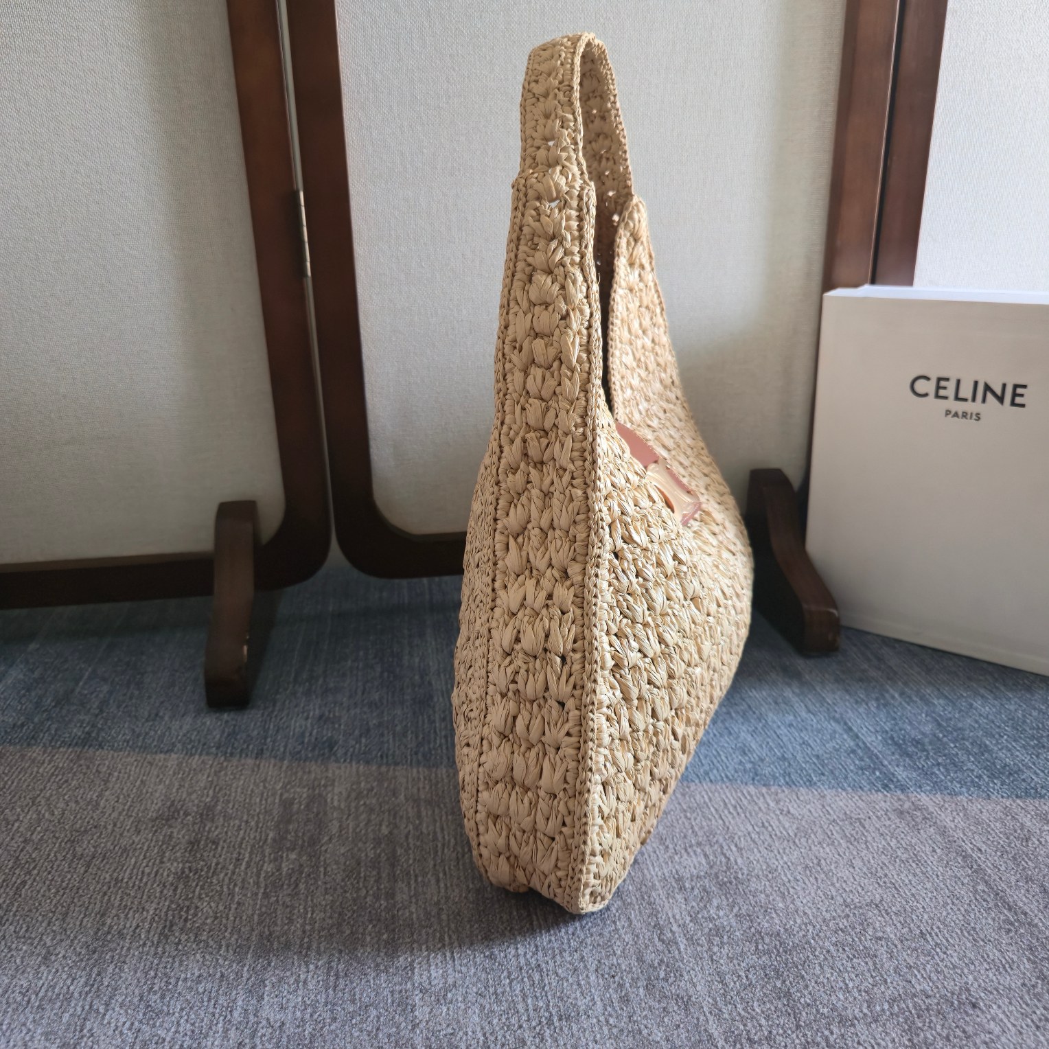 Celine Cabas Triangle Large bag in Naturel Raffia