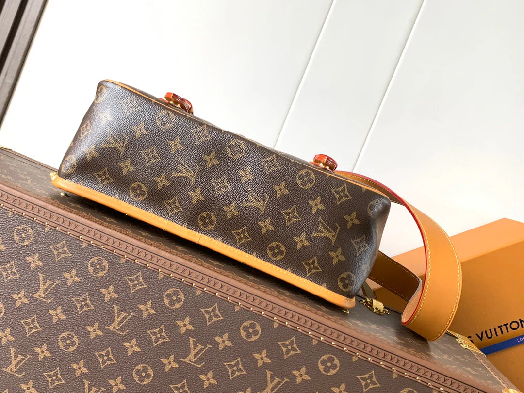 Louis Vuitton LV Satchel Messenger Bag  35.5cm Brown Monogram Canvas & Cowhide