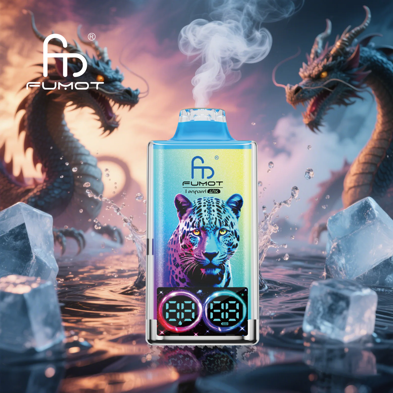FUMOT Leopard 40K EU Edition Disposable Vape – Black Dragon Ice - Vaba Vape-Shop
