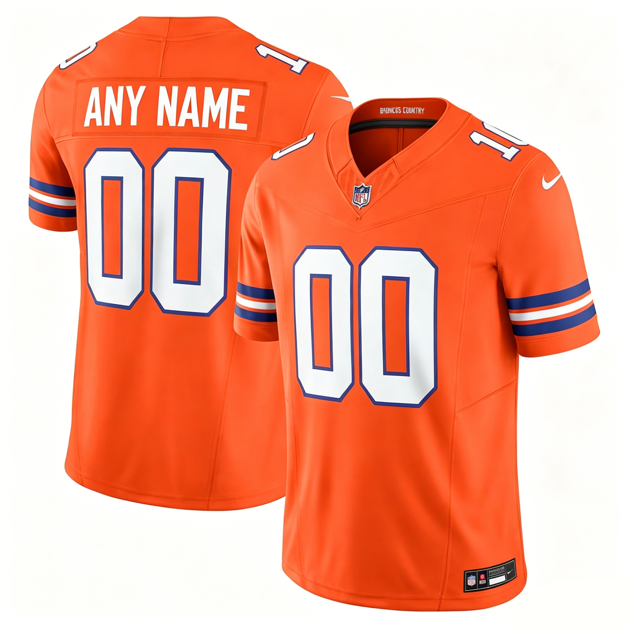 Customized Denver Broncos Nike Orange Vapor F.U.S.E. Limited Jersey