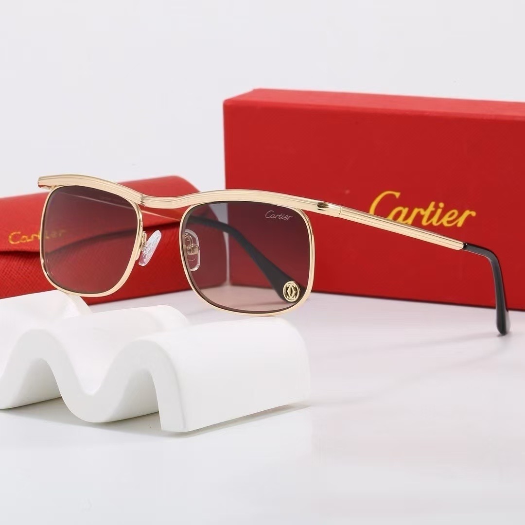 Cartier Metal Rimless Rectangular Sunglasses Top quality - KAIROO