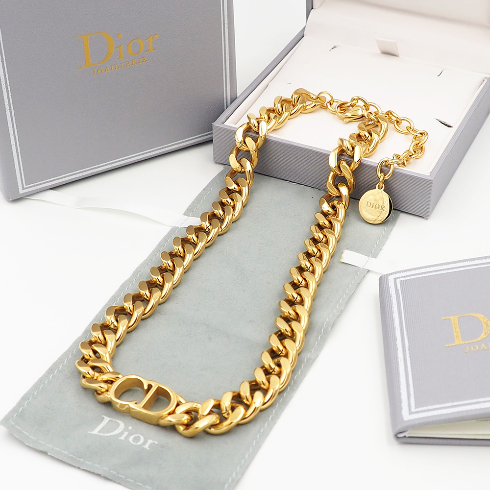 Dior Classic Gold CD Chunky Chain Necklace