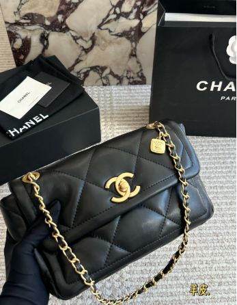 CHANEL small sheepskin flap bag