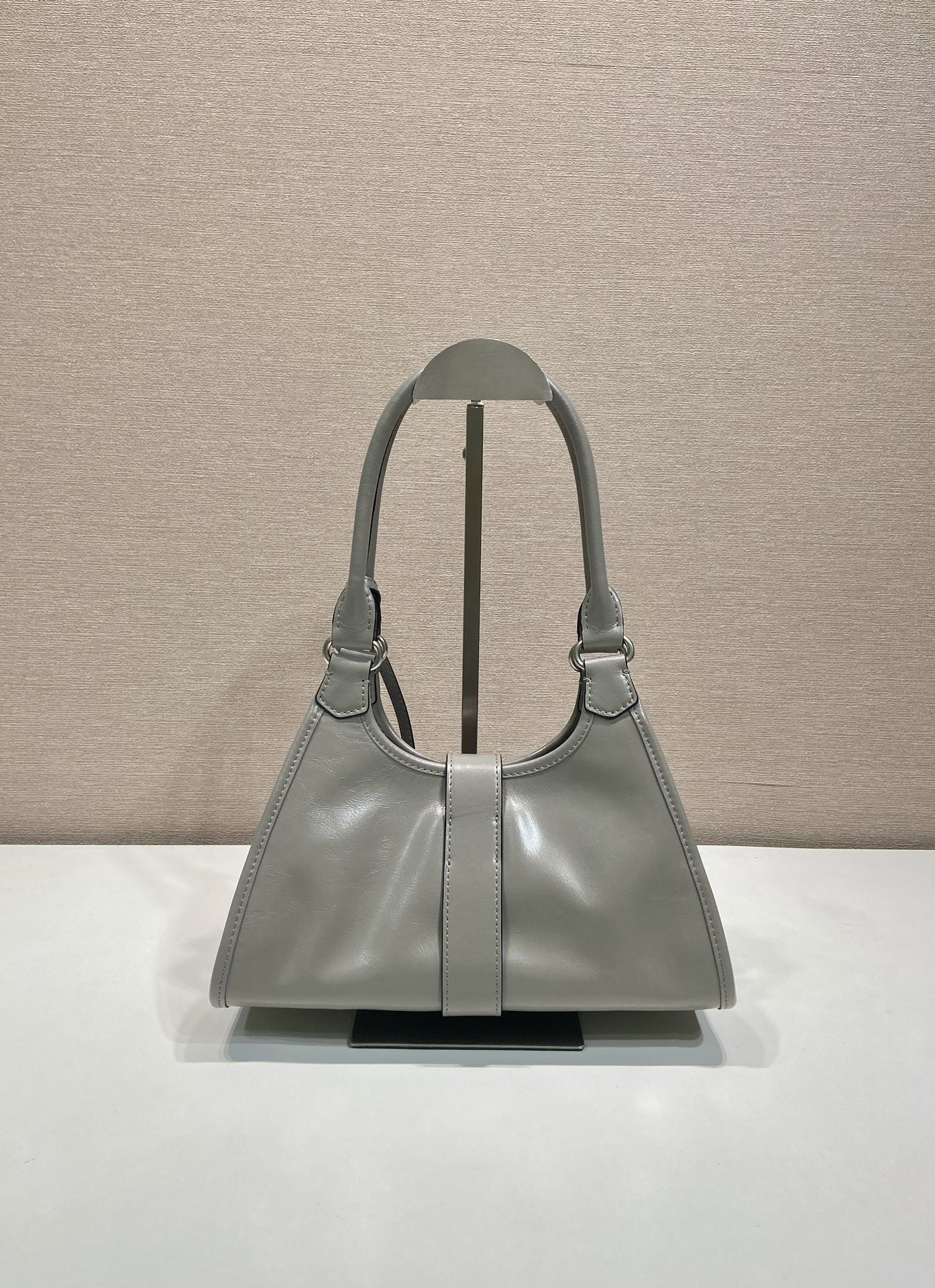 Prada PRA mini catwalk model gray leather and top-grade hardware 339955