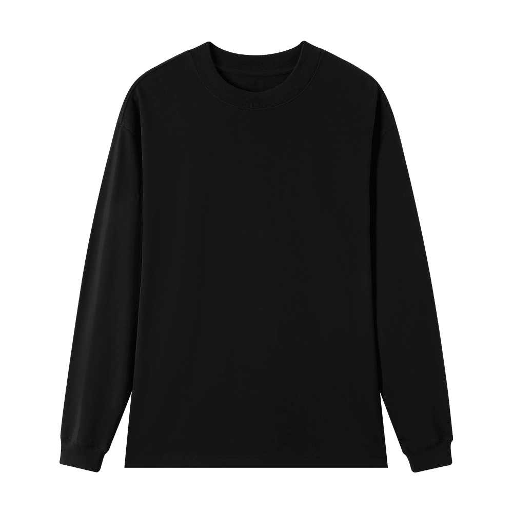 Camiseta de manga comprida de algodão puro com roupas personalizadas