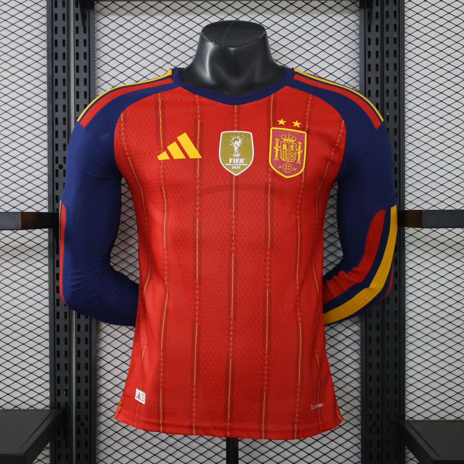 Spain Home Long Sleeves Champion Jersey Player Version World Cup 2026 - 2 Stars