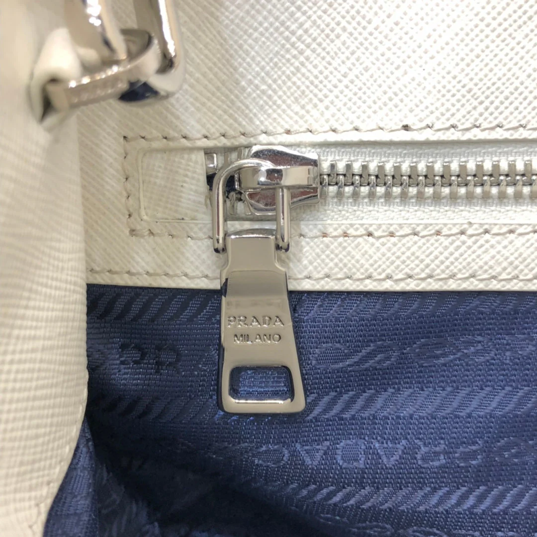 Prada MINI 23 BAG IN WHITE SAFFIANO LEATHER