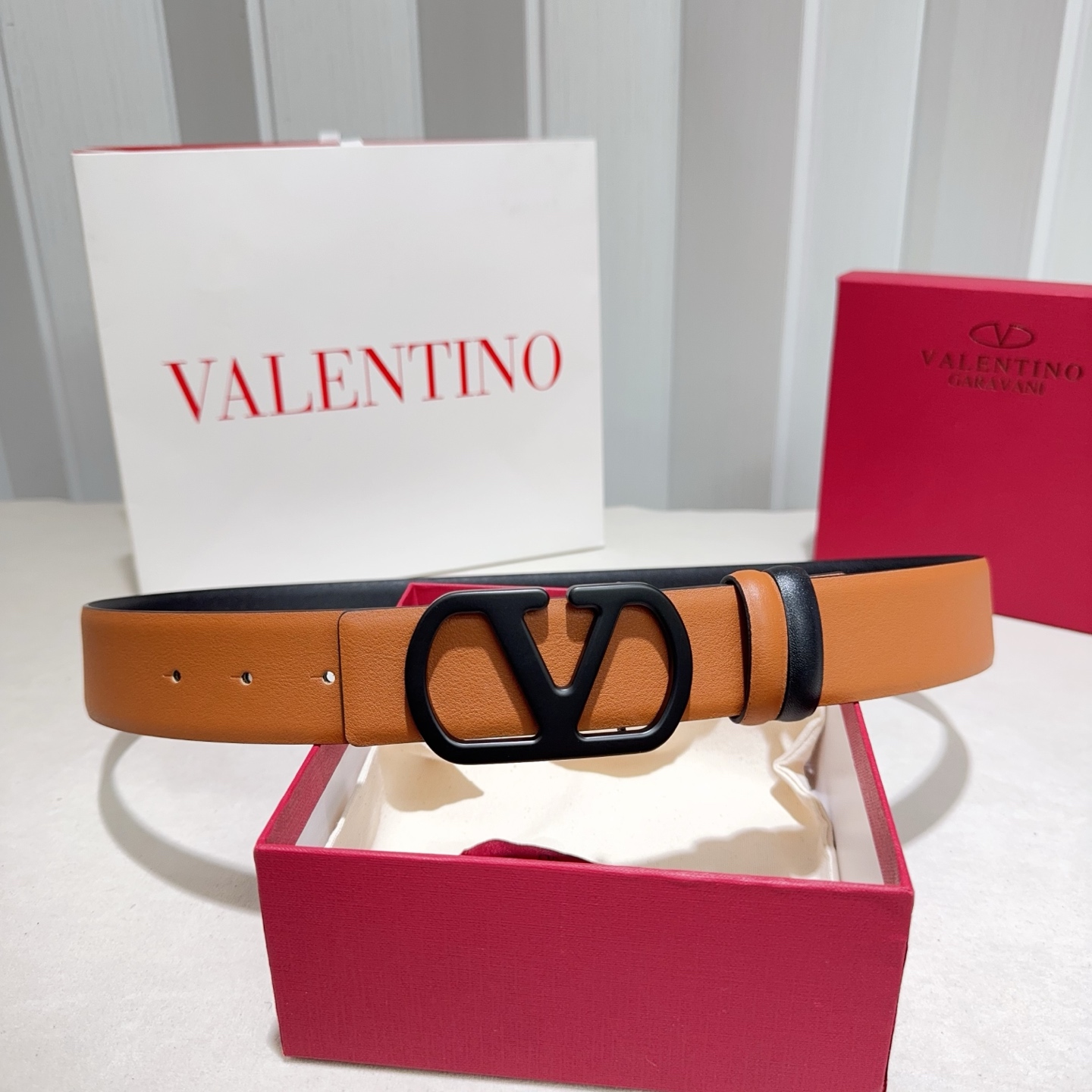 Valentino Reversible Wide Leather Belt 4cm