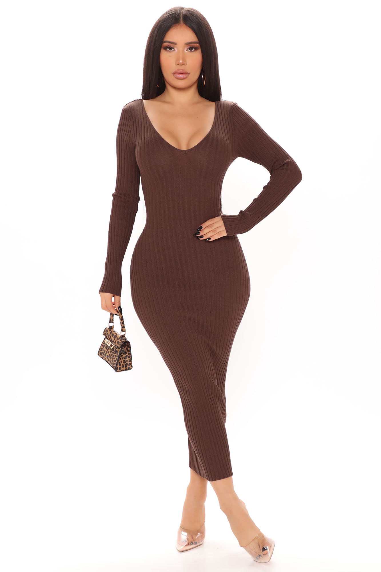 Kallan Knit Dress - Brown