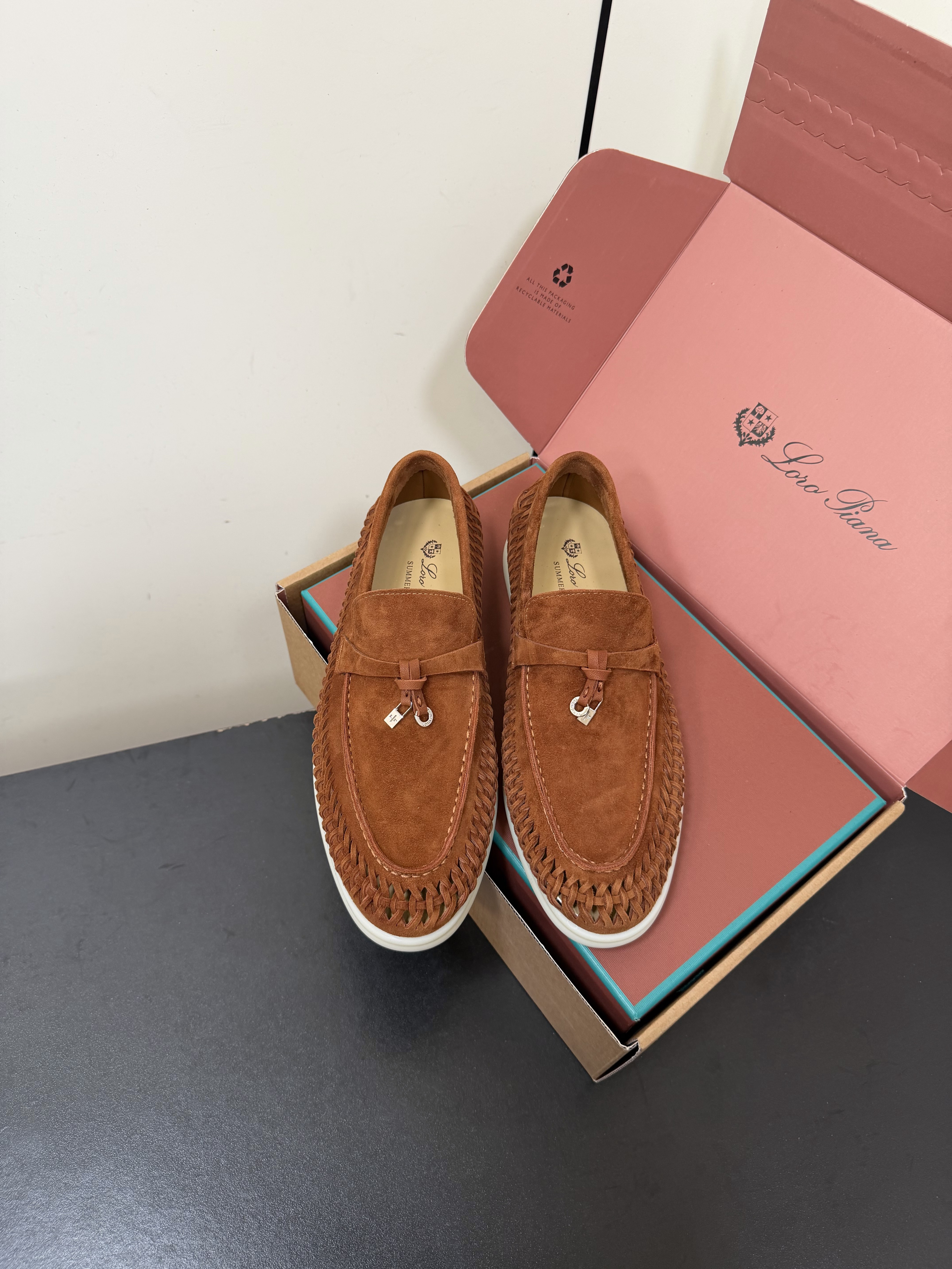 Loro Piana  Unisex Woven Suede Loafer