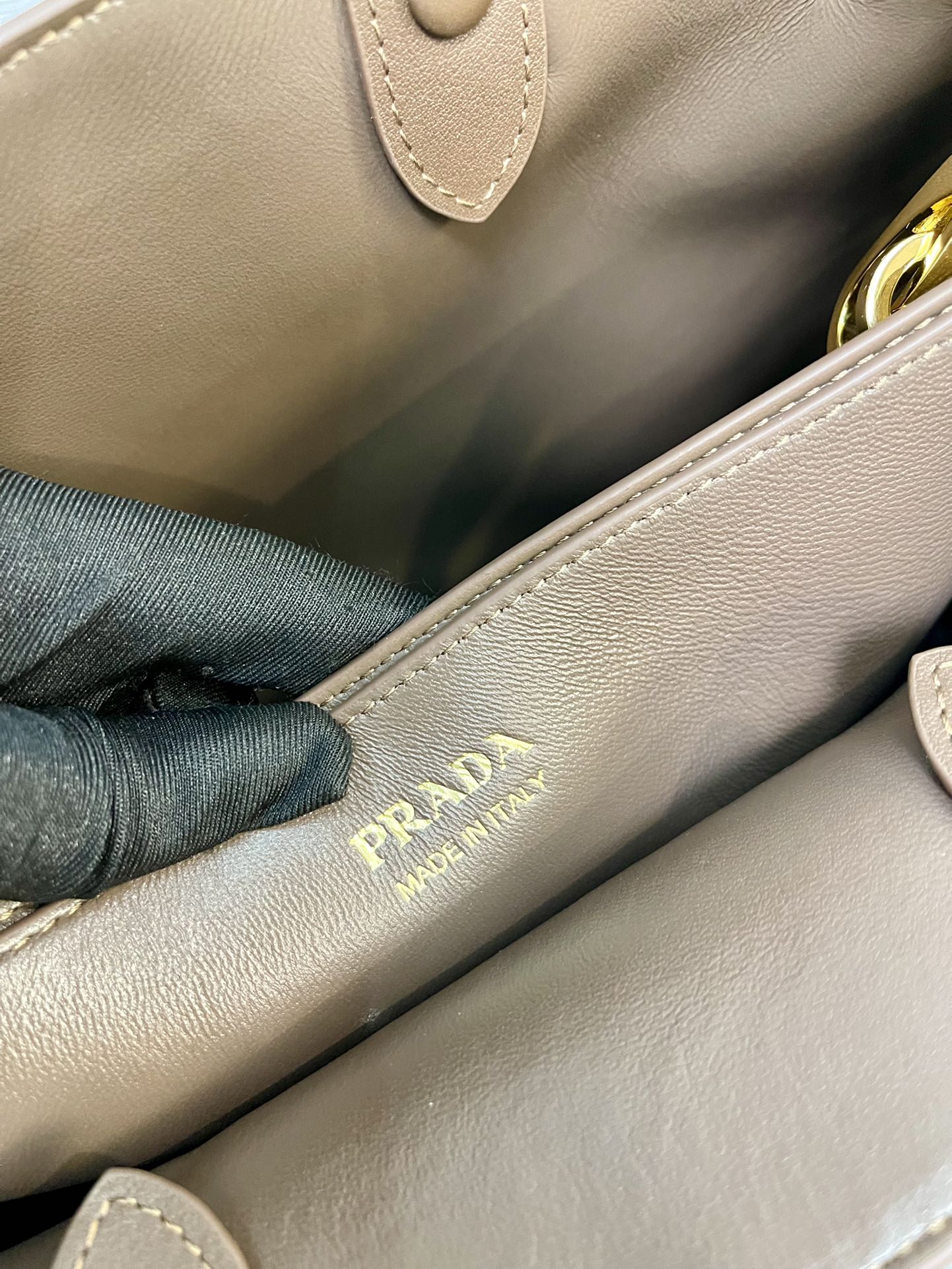 Prada MEDIUM TOTE BAG WITH 35 IN RUSSET BROWN SUEDE