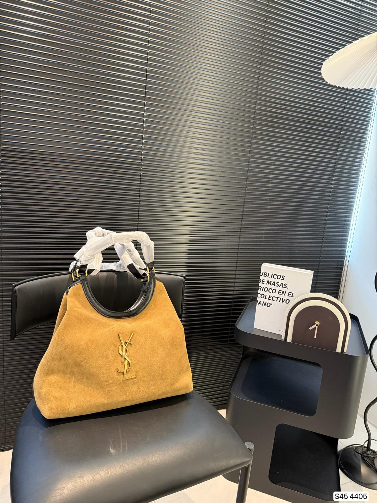 YSL Saint Laurent suede tote bag