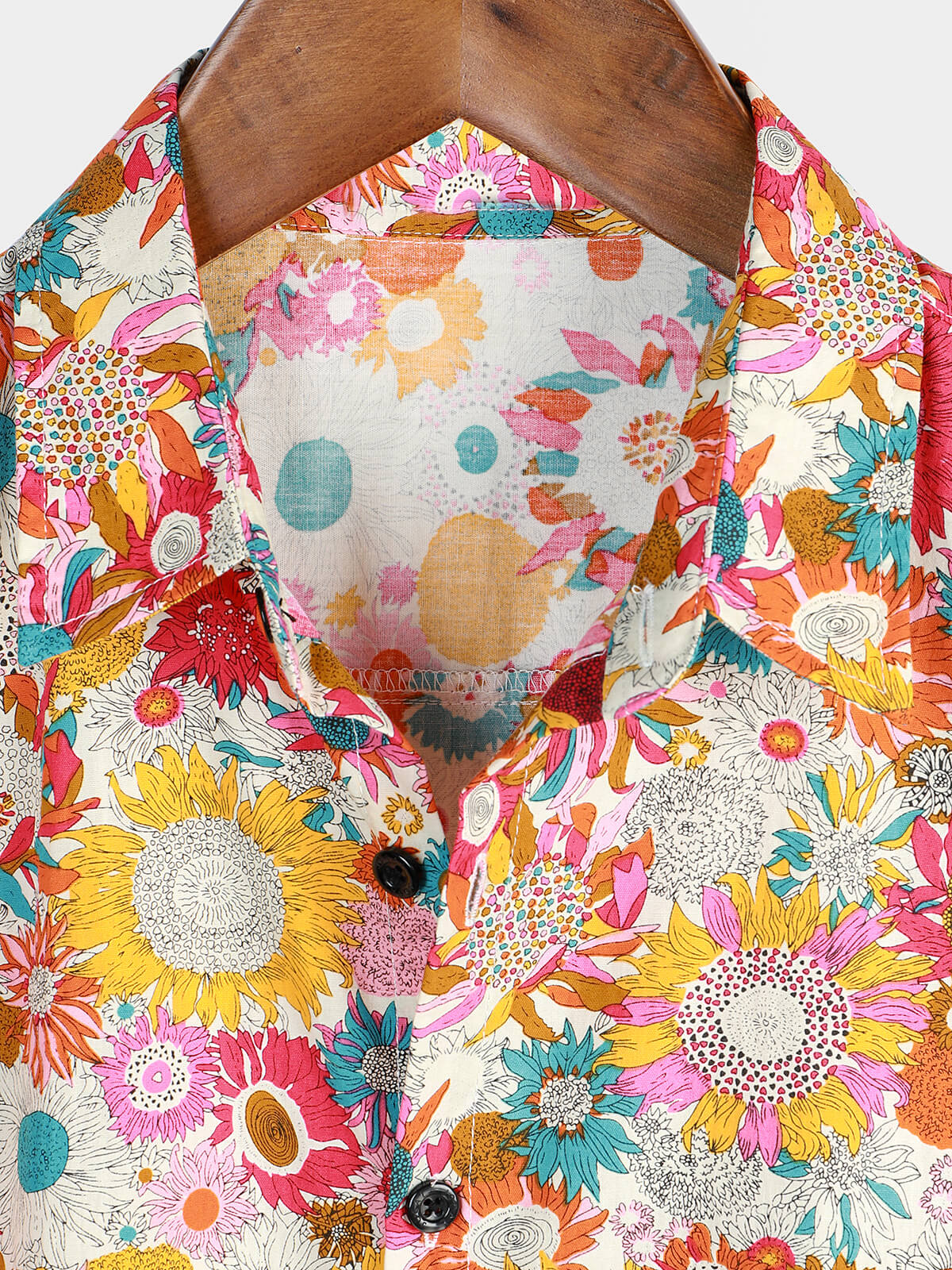 Men's Fresh Floral Cotton Hawaiian Short Sleeve Shirt