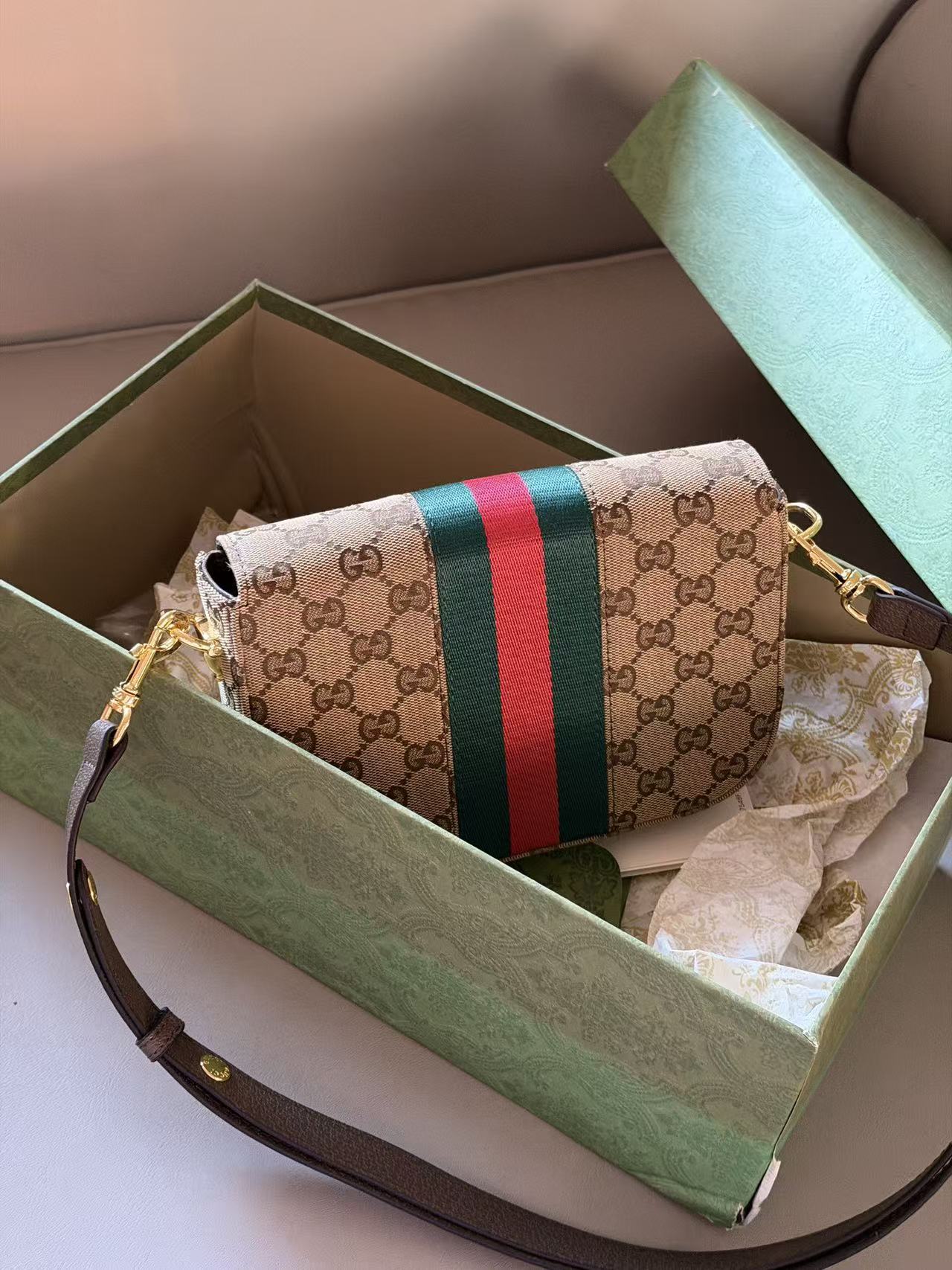 Gucci Small Canvas Saddle Bag