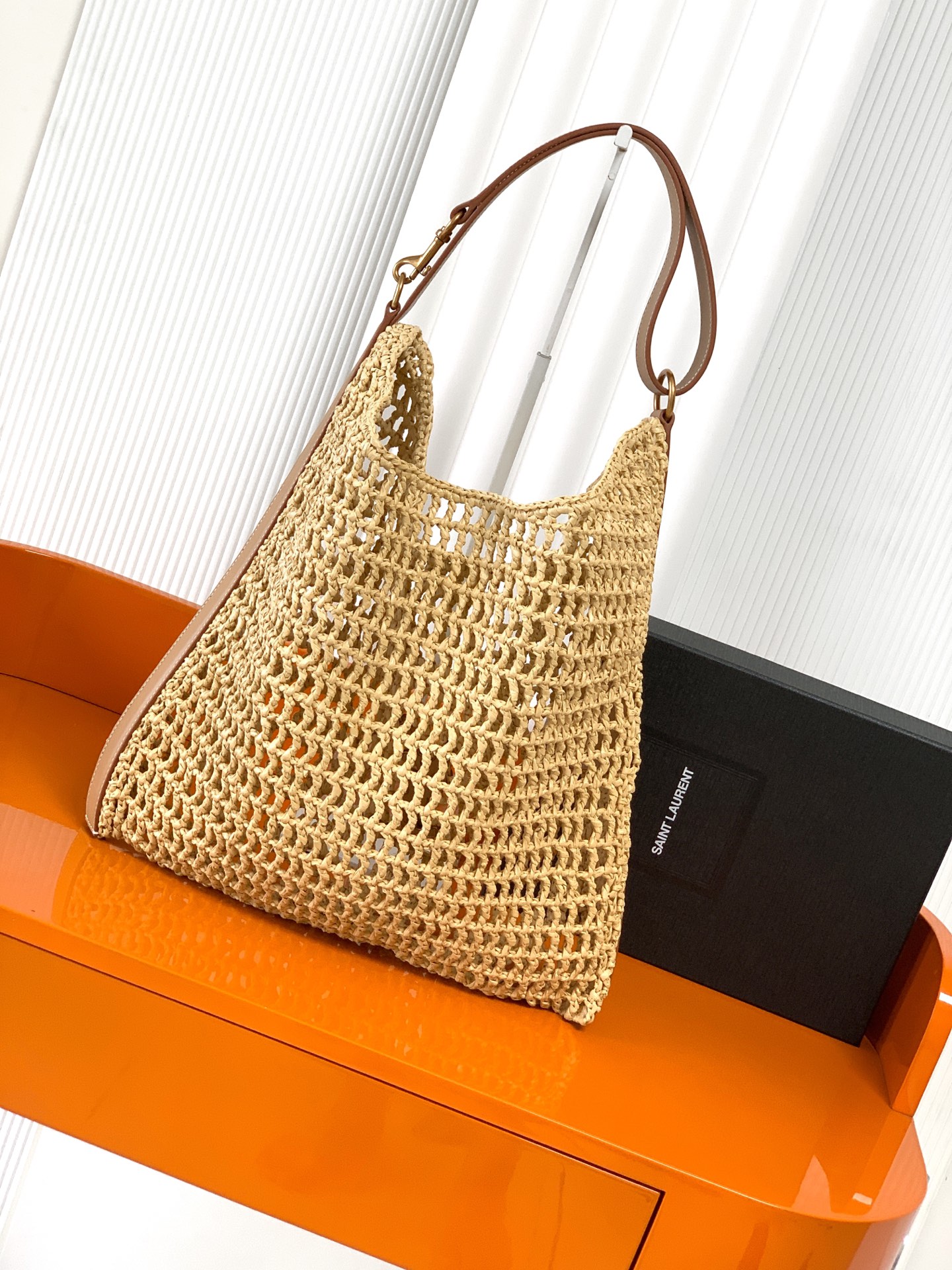 YSL Saint Laurent OXALIS Natural Raffia Bag 781289