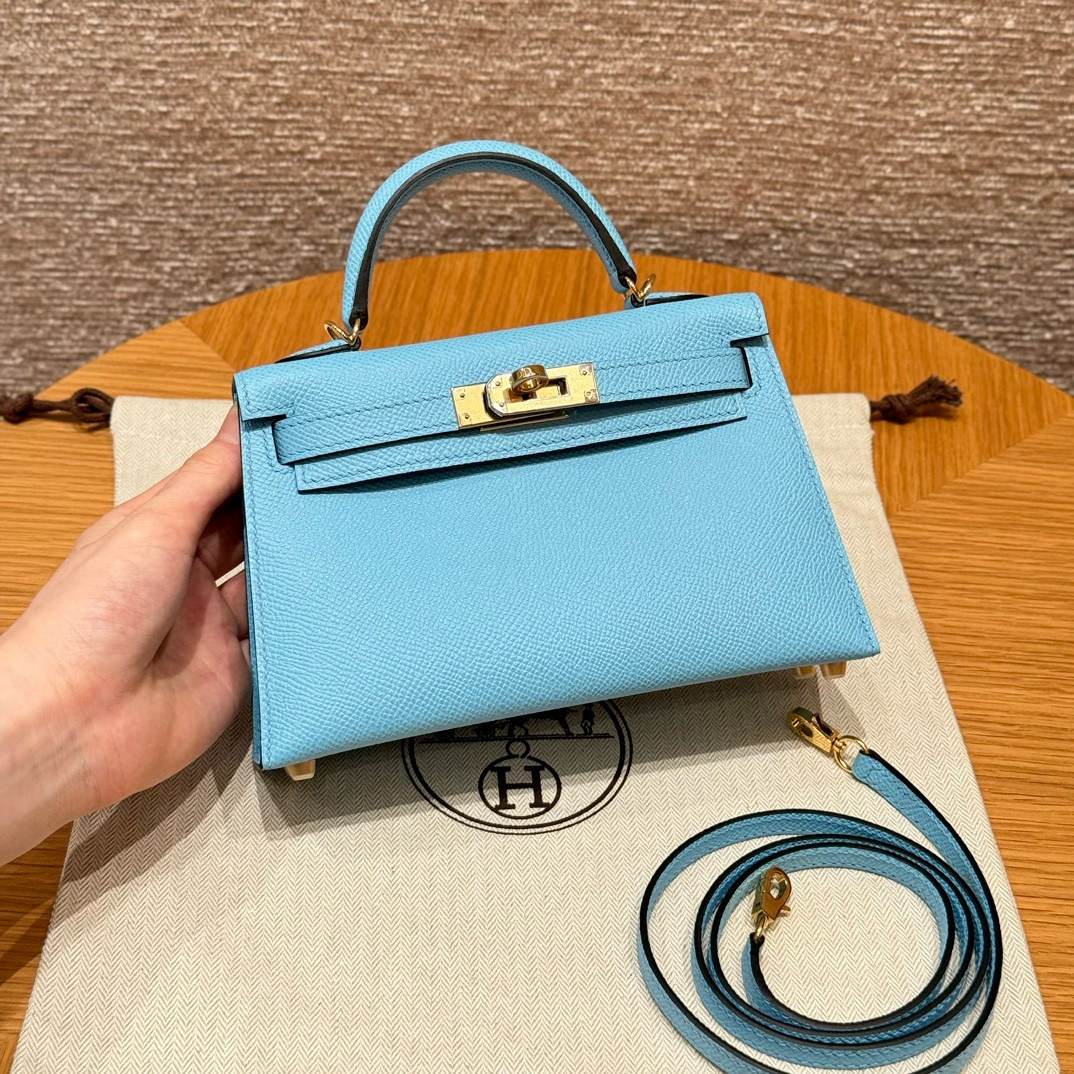Hermes Celeste Epsom Mini Kelly 20 II
