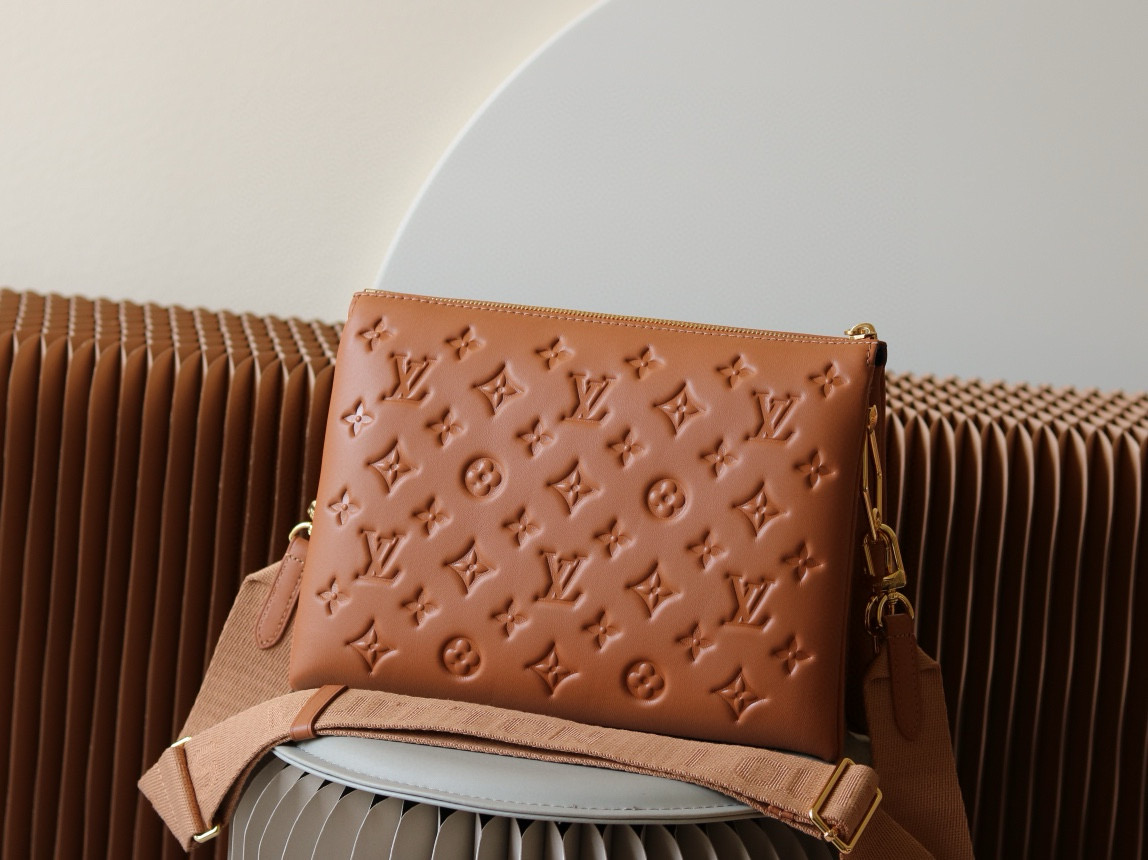 M21261 LV Coussin PM Handbag in Camel Monogram-embossed lambskin