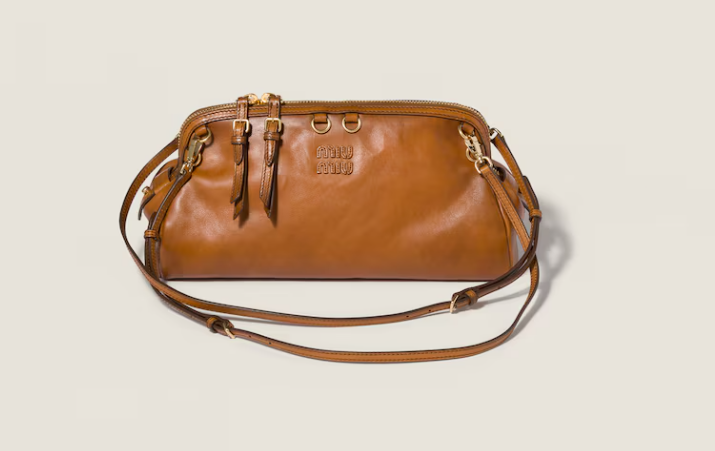 Miu Miu Cognac Caprice leather clutch 5BF130