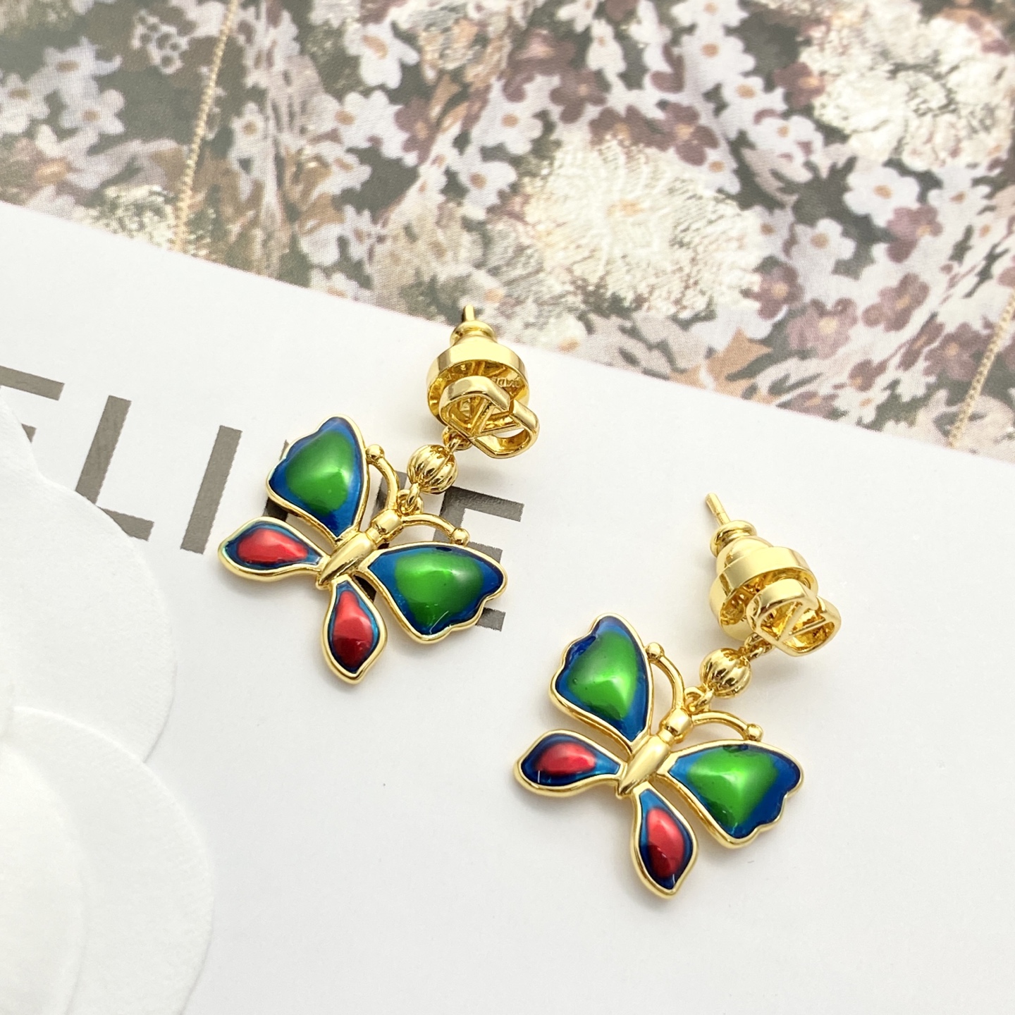 Valentino Vintage Enamel Butterfly  earring