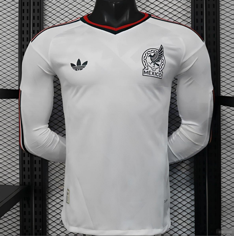Player Version 2026 Mexico Away White Long Sleeve Jersey S-2XL