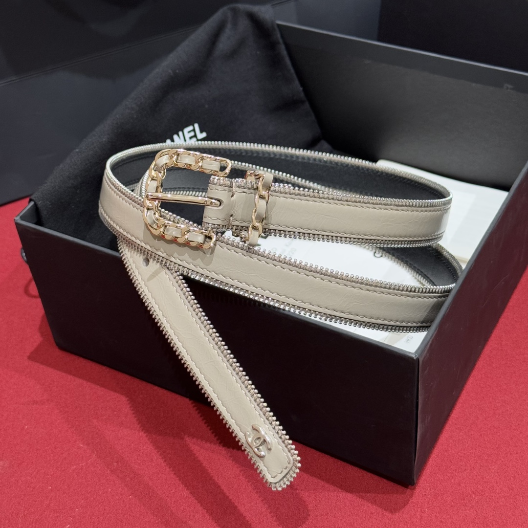 Chanel Luxury Small Leather Belt 2cm