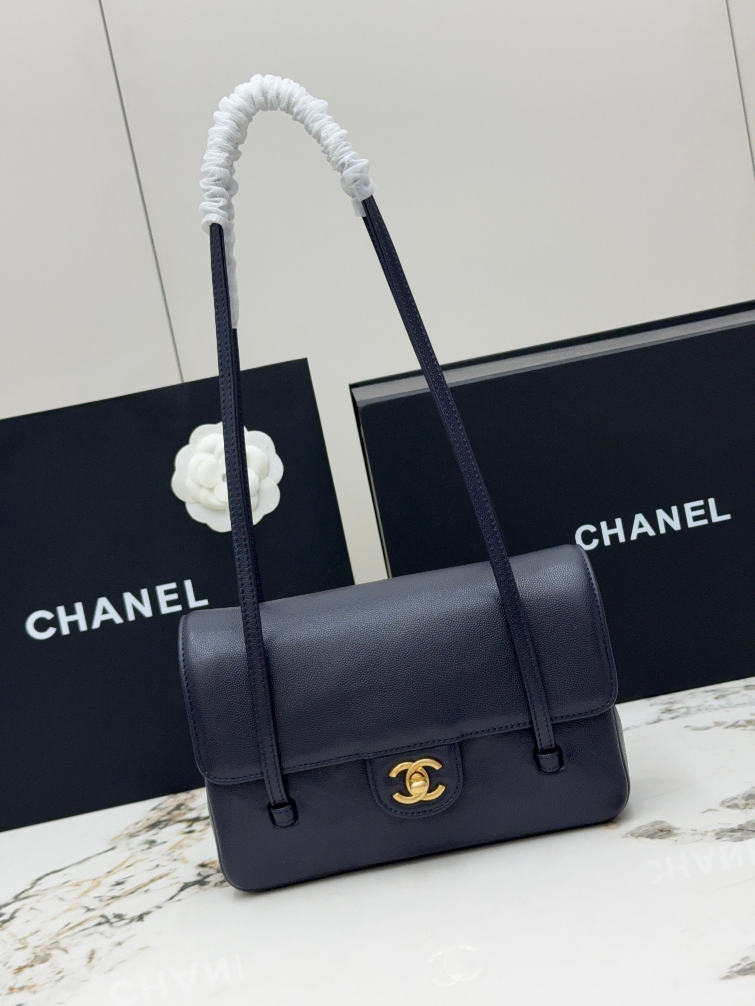 Chanel Spring Summer 2026 Small Flap Bag in Dark blue