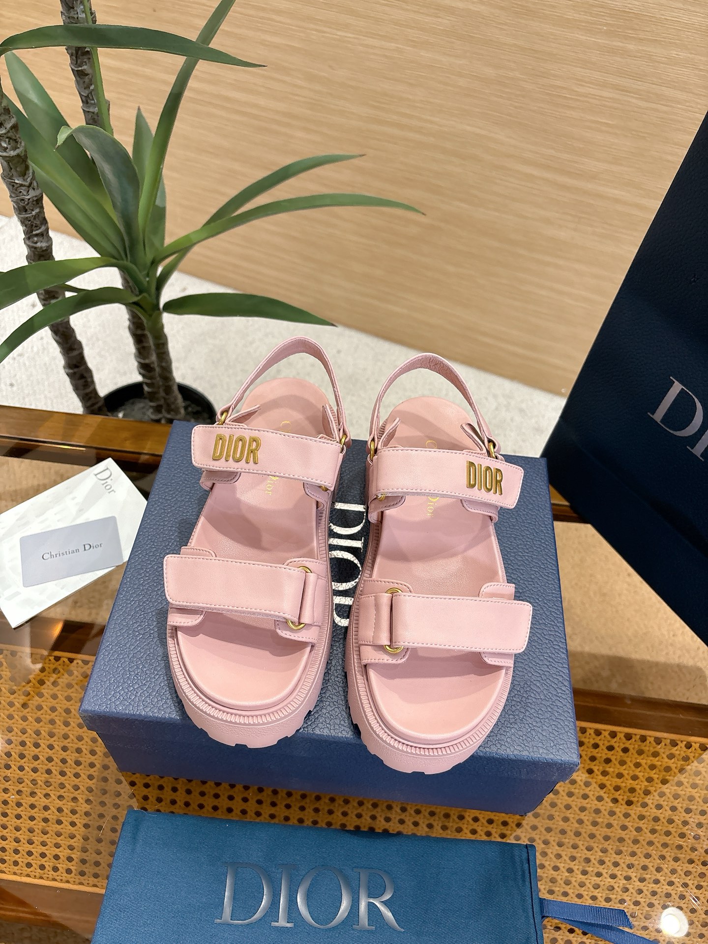 Dior Dioract Leather Platform Sandal
