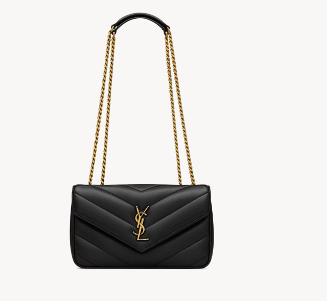 Saint Laurent Black Loulou Lambskin Small Shoulder Bag