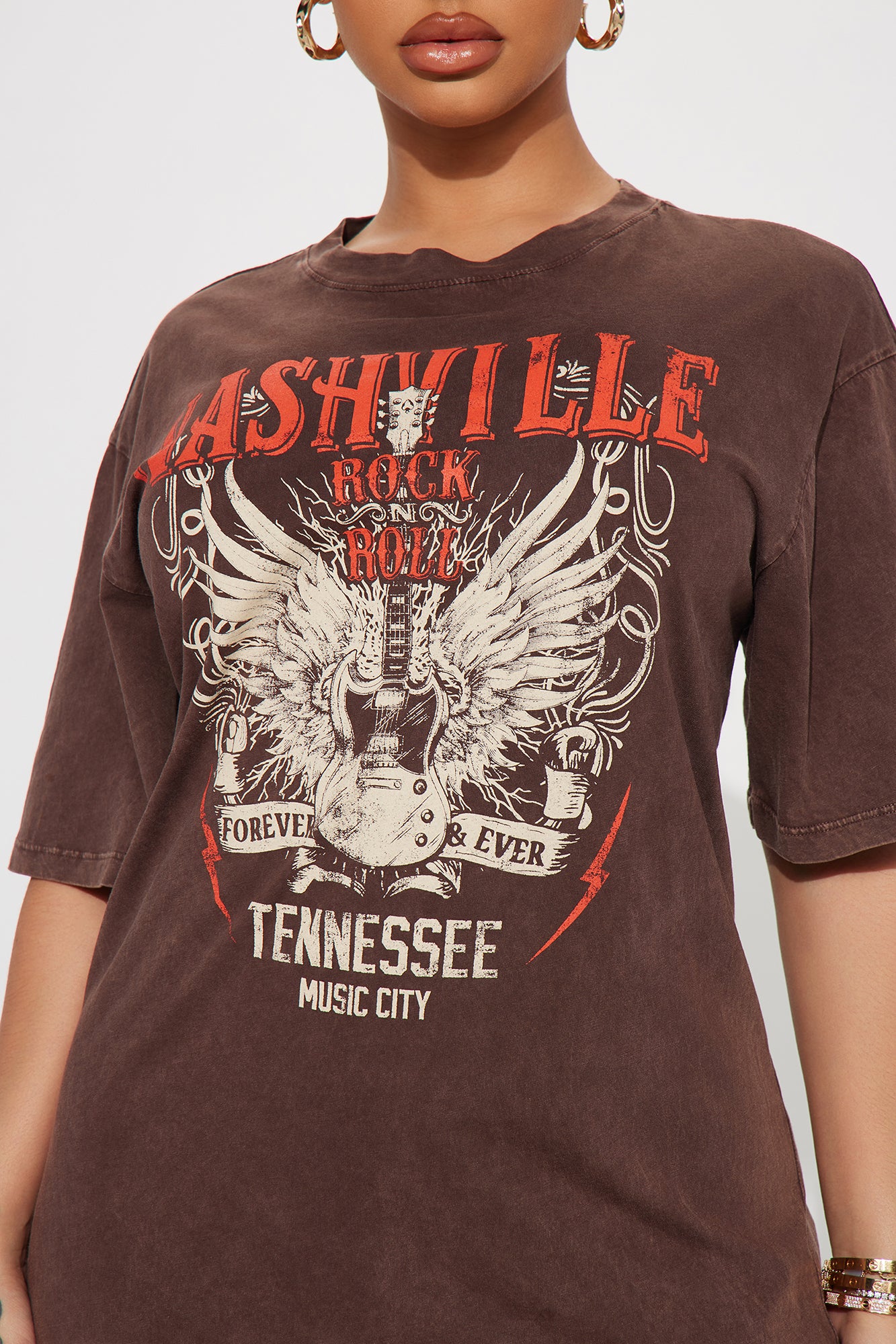 Nashville Babe T-Shirt Dress - Brown