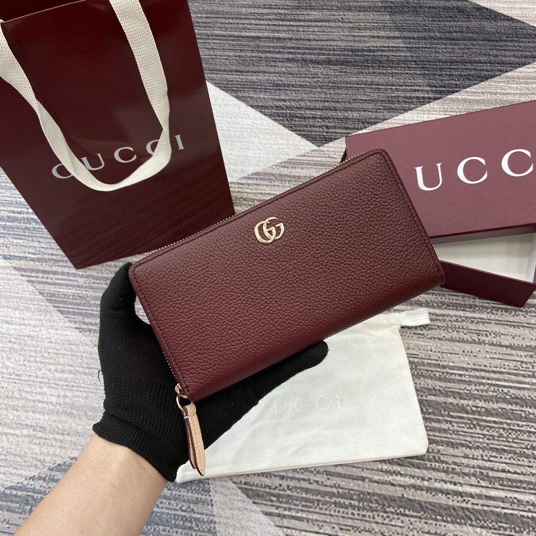 Gucci Bi-colour GG Marmont zip around wallet 456117