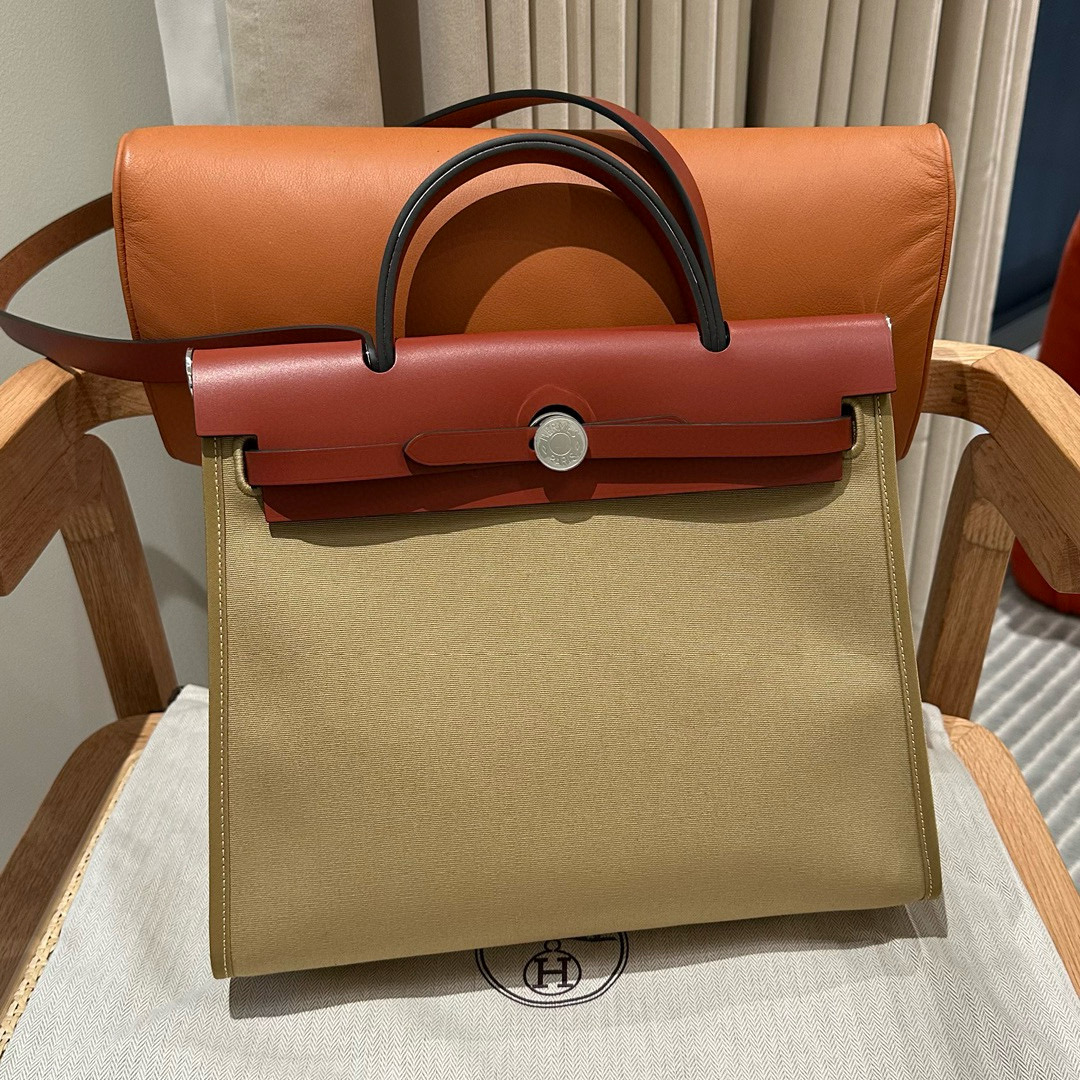 Hermes Canvas and Cowhide Herbag Zip 31 PM
