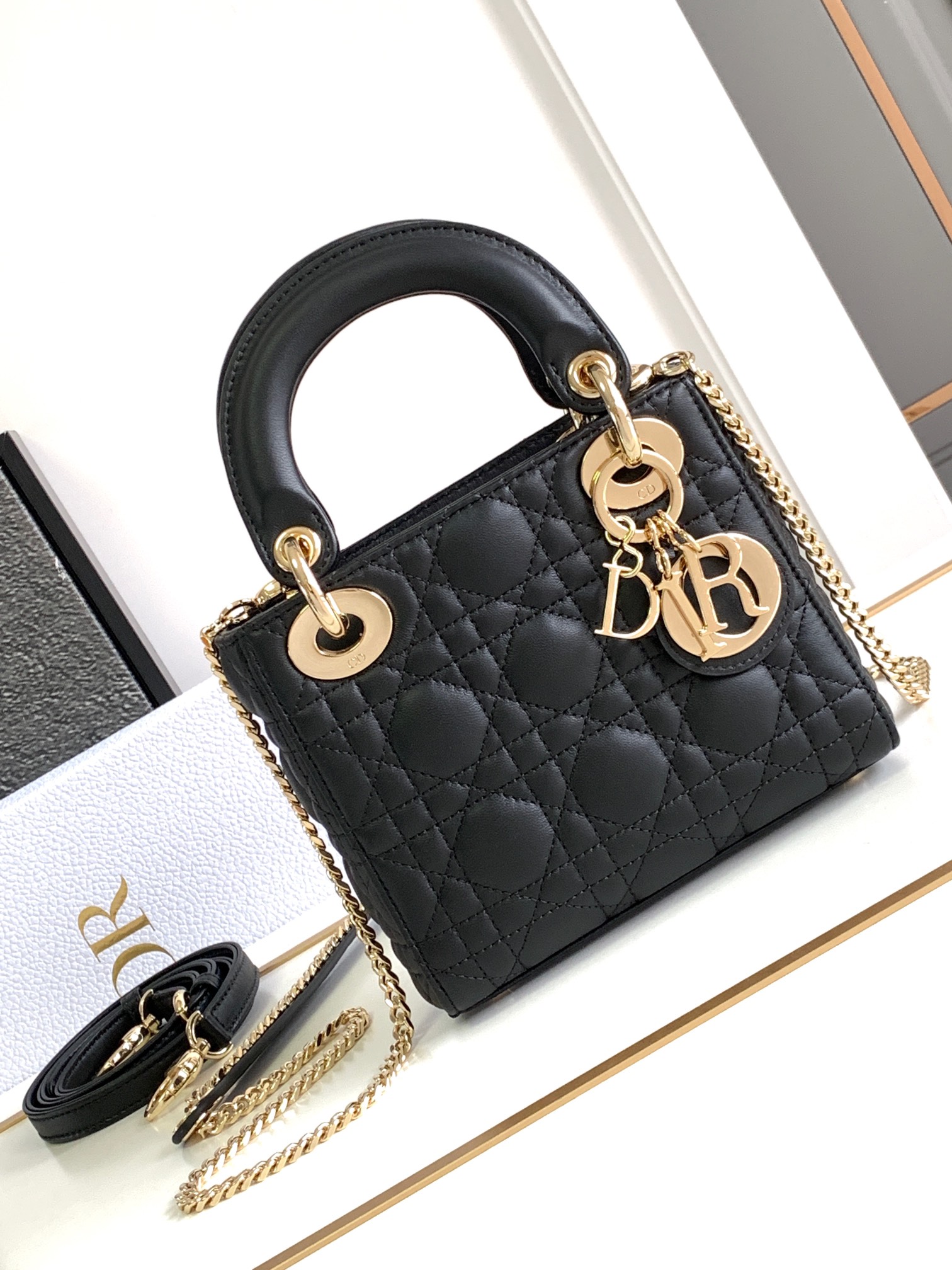 Mini Lady Dior Bag in Black Cannage Lambskin