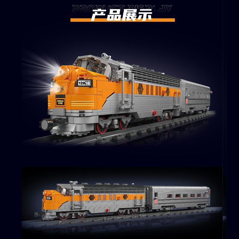 MOULD KING 12018S – USA EMD F7 WP Diesel Locomotive