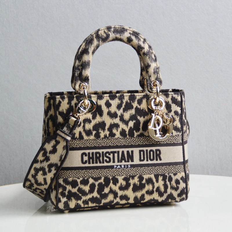 Dior The LADY D-LITE Bag Beige MultiColor Mizza Embroidery AAA Quality