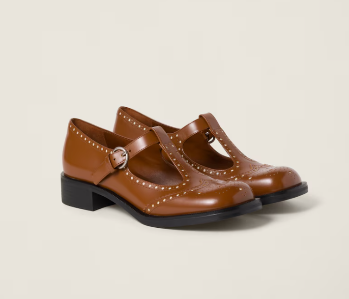 Miu Miu Brown Shiny leather Loafer