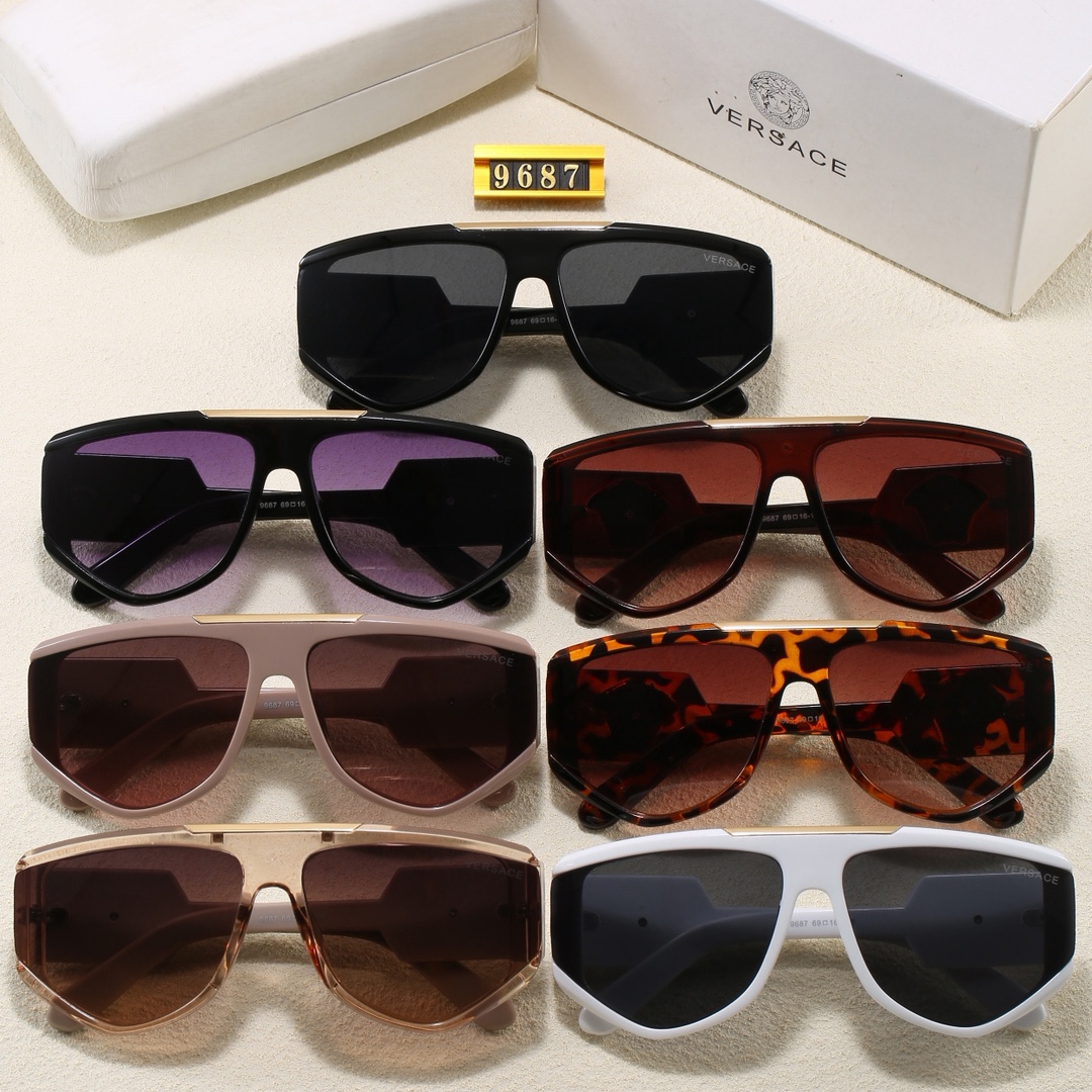 Versace Medusa Biggie Oversized Flat Top Shield Sunglasses Top quality - KAIROO