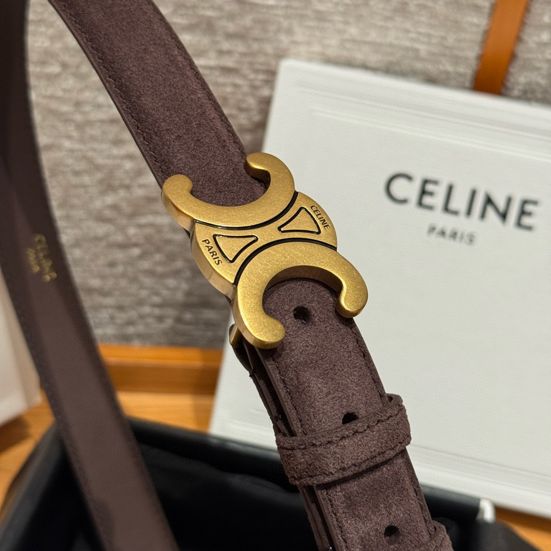 Celine Triomphe Leather Belt 2.5cm