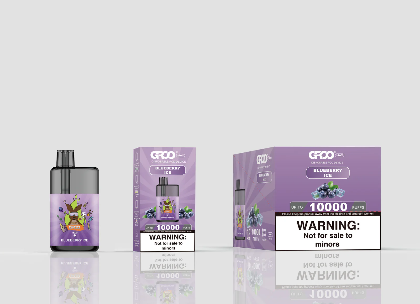 GROO MAX 10K Rechargeable Disposable Vape – Blueberry Ice - Vaba Vape-Shop