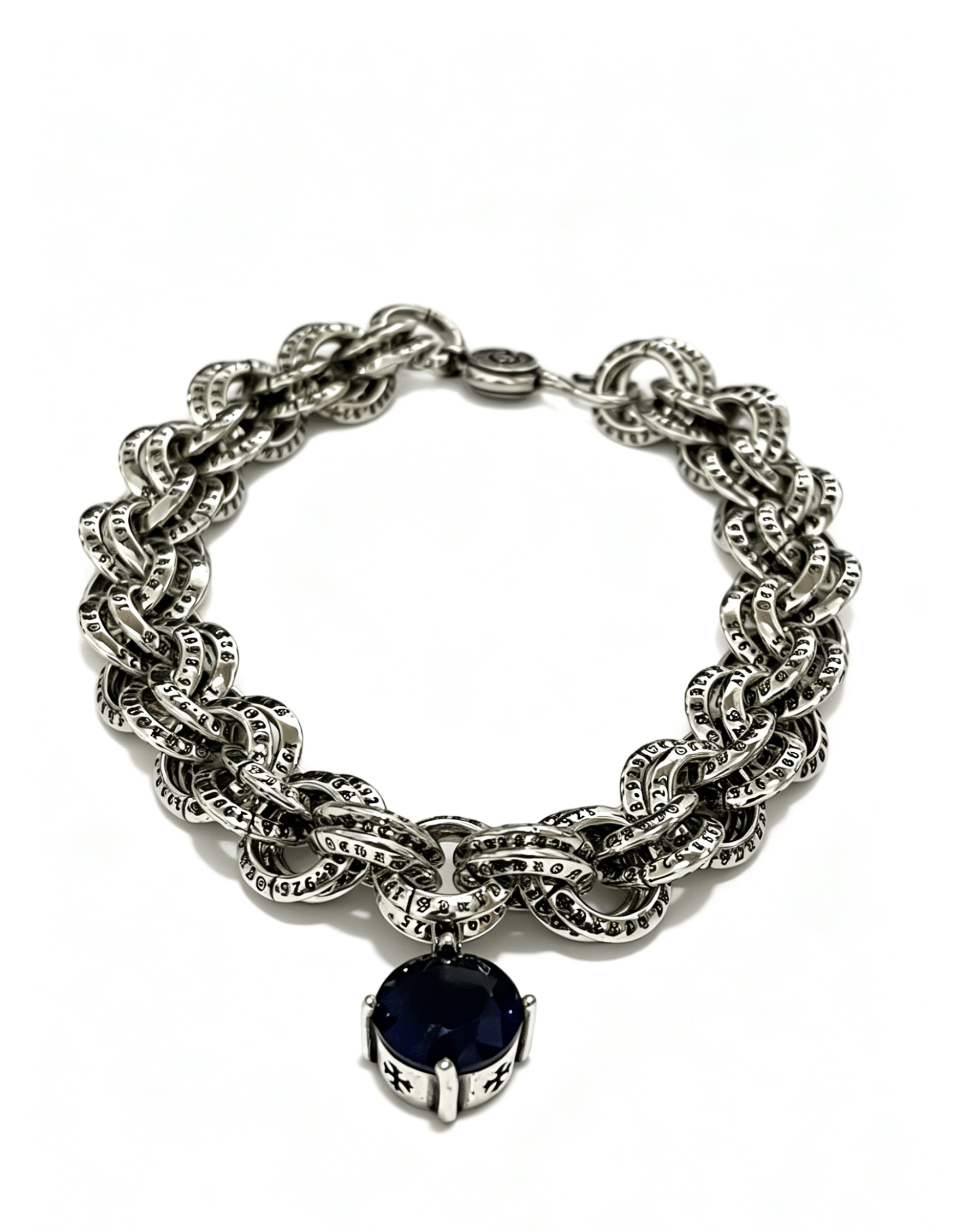Chrome Hearts Oxidized Silver Unisex Bracelet