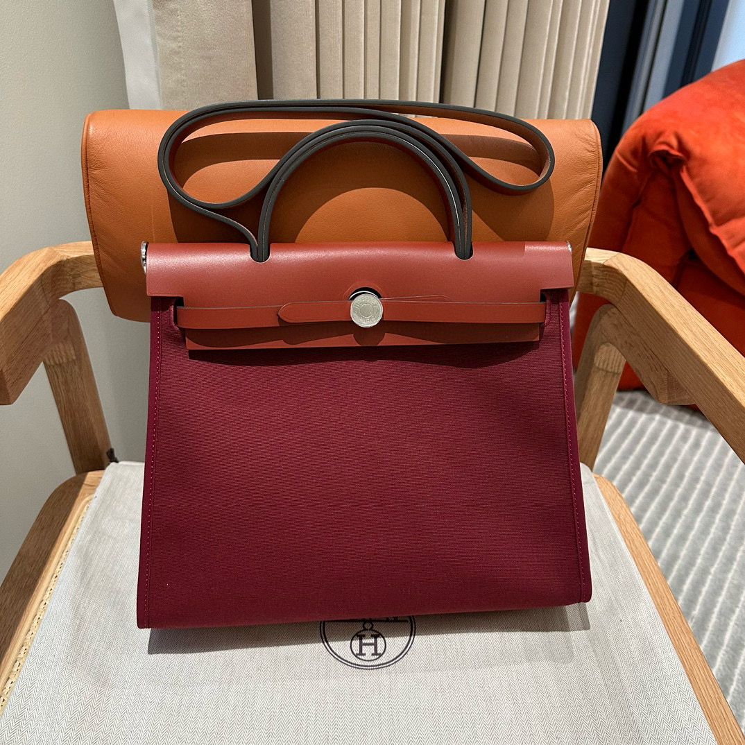Hermes Canvas and Cowhide Herbag Zip 31 PM